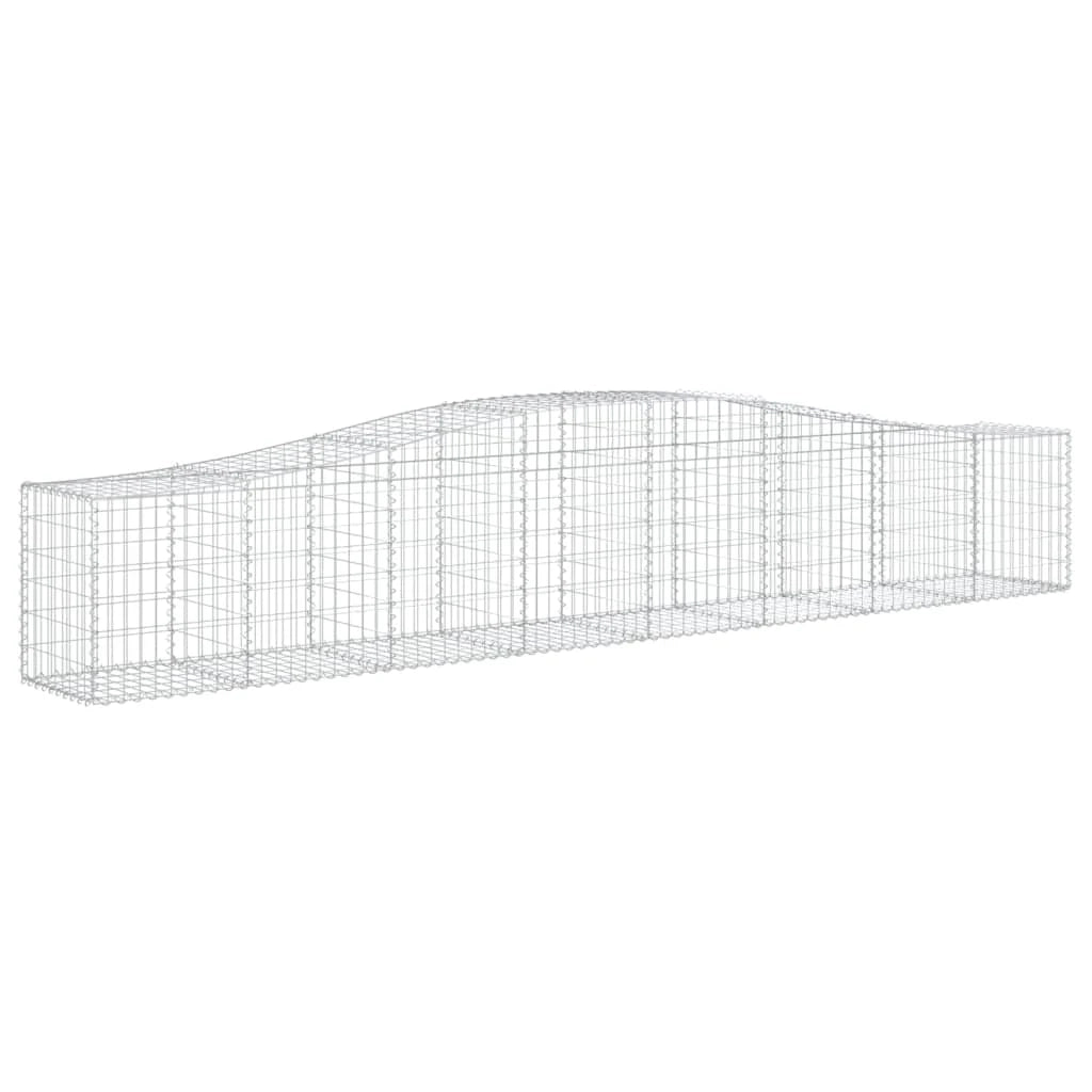 Set di 8 gabbioni ad arco per recinzioni a gabbia e muri di contenimento 400 x 50 x 60/80 cm ferro zincato argento 02_0041237