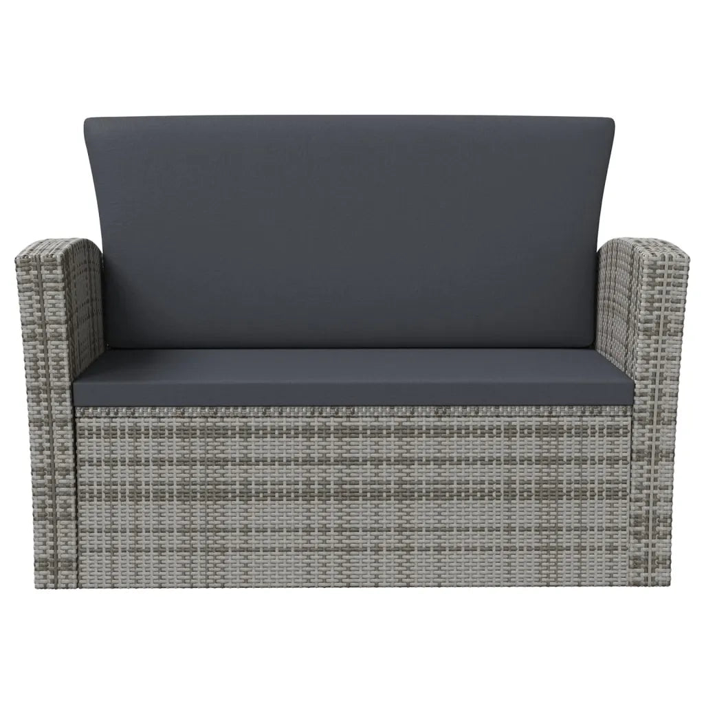 Set Divani da Giardino 8 pz con Cuscini in Polyrattan Grigio cod mxl 38611