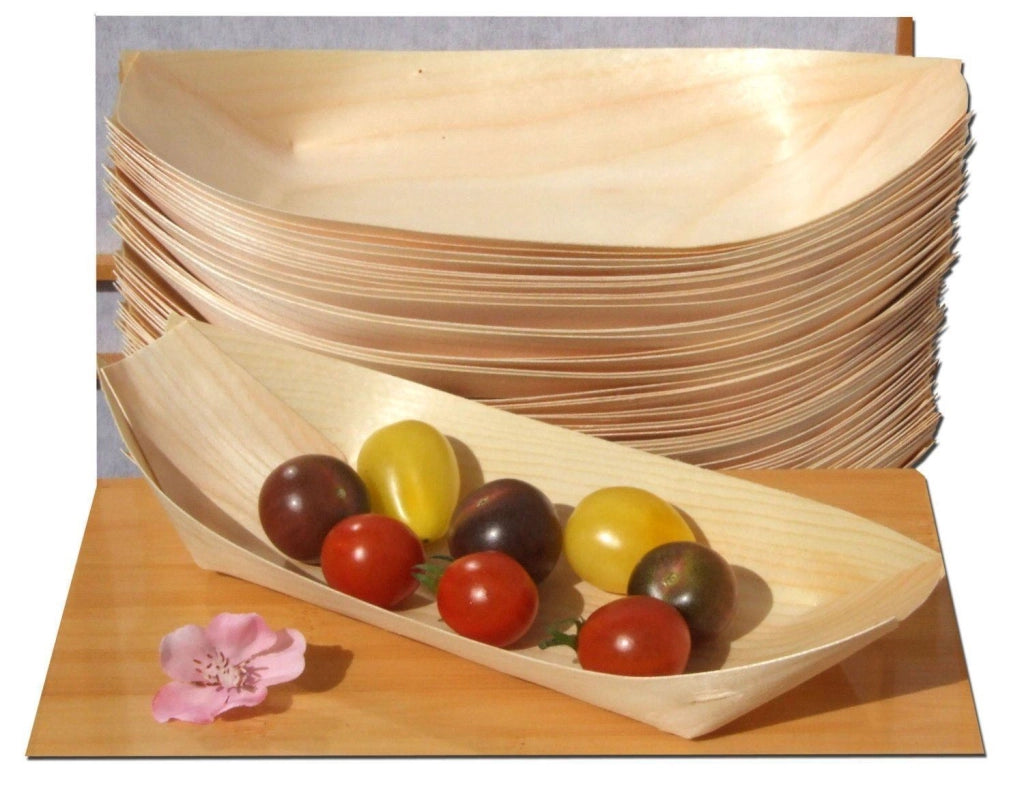 6 BARCHETTE BAMBÙ CIOTOLA PARTY SUZZICHINI LEGNO FESTA SNACK FINGER FOOD 11 CM