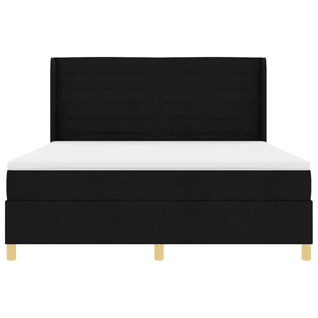 Letto a molle con strisce LED Nero 180 x 200 cm Tessuto 3343646