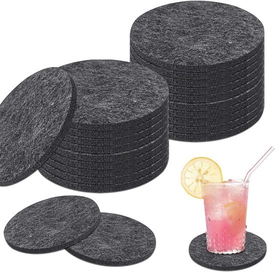 Sottopiede a forma arrotondata - set da 30 - grigio scuro - velluto di alta qualità