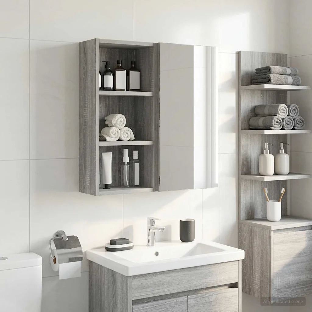 Armadio da bagno a muro Sonoma grigia 30 x 16 x 62,5 cm 889340
