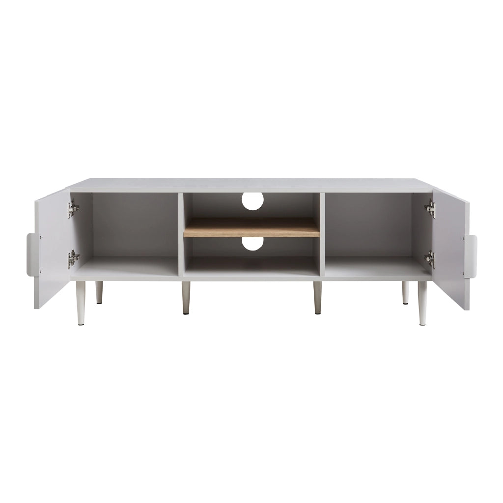 Mobile TV Starvili con Ante e Scomparti Aperti 120x40x45 cm Beige [en.casa]