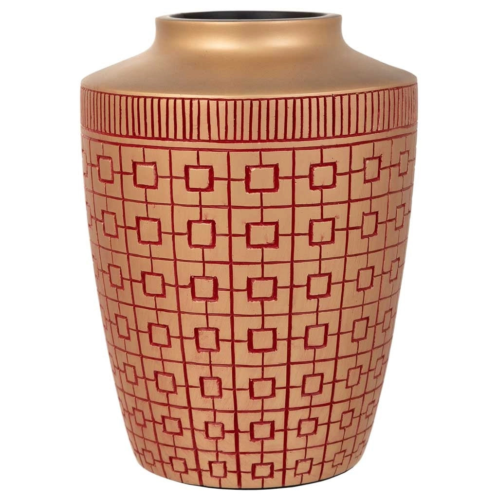 Vaso in poliresina rosso 18x18x24h cm