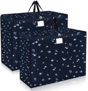 Set di due grandi borse da stoccaggio, 105L borsa da stoccaggio con doppio cerniera a zip, grande scatola da trasloco impermeabile, borsa da stoccaggio per abbigliamento, borsa da stoccaggio per lenzuola, borsa da stoccaggio pratica e duratura.