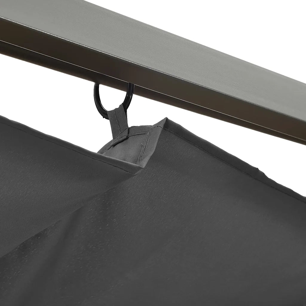 Pergola con Tetto Retrattile Antracite 3x3m in Acciaio 180 g/mÂ² cod mxl 60546