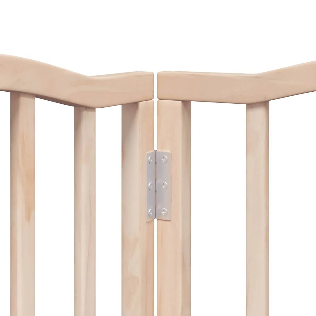 Cancelletto di sicurezza per animali domestici porta pieghevole 12 pannelli legno di pioppo marrone 02_0023159