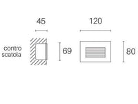 Lampada Segna Passo Rettangolare da Incasso a Parete a LED 3W 3000K Sovil Alluminio