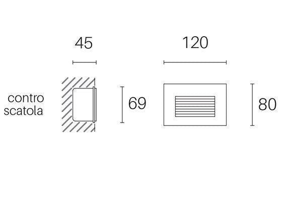 Lampada Segna Passo Rettangolare da Incasso a Parete a LED 3W 3000K Sovil Alluminio