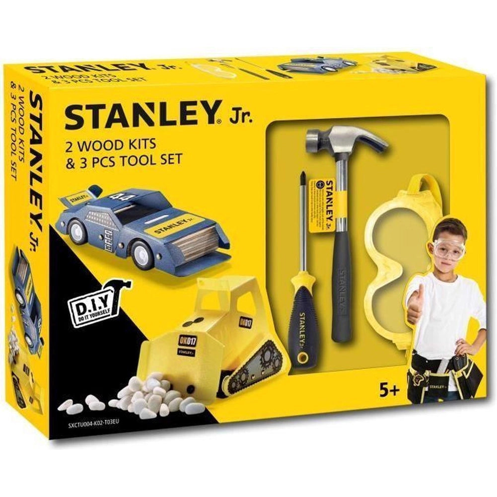 Set di Attrezzi per Bambini con 2 Veicoli fai da Te e 3 Strumenti