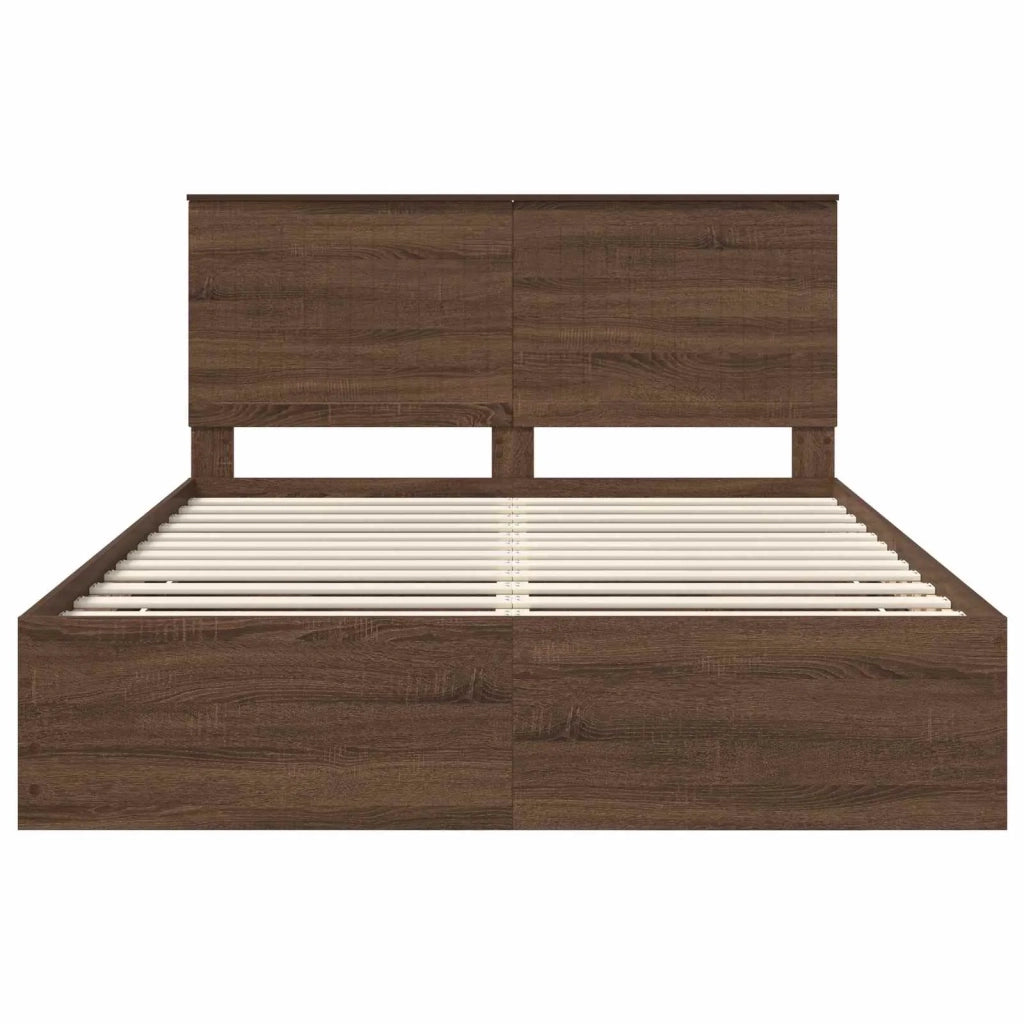 Struttura del letto con cassetto Rovere Marrone 150 x 200 cm