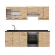 Cucina componibile Fame-Line Rovere dorato/Rovere dorato 240 cm, PL Antracite Vicco