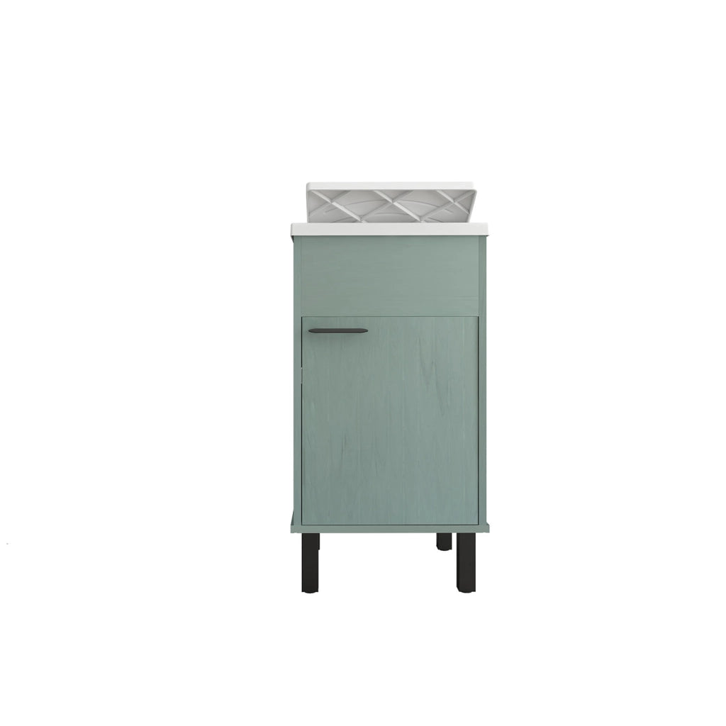 Mobile Lavatoio Smeraldo 45x50x85 cm con Vasca in PP Struttura in PVC Verde Scuro