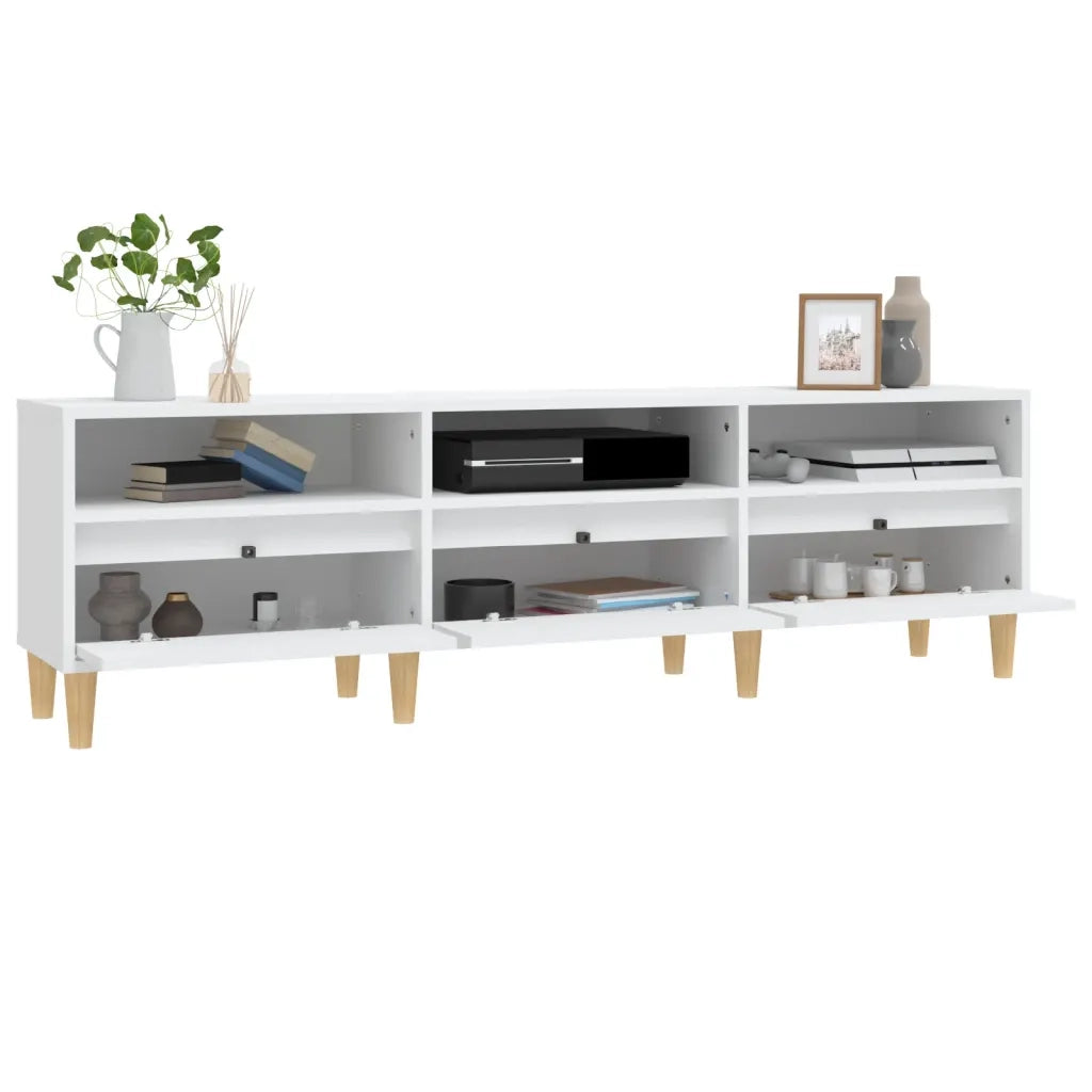 Mobile Porta TV-Mobile per TV-Credenza TV Bianco 150x30x44,5 cm in Legno Multistrato 434975