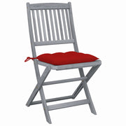 Sedie da Giardino Pieghevoli 4 pz con Cuscini Massello Acacia 3064584