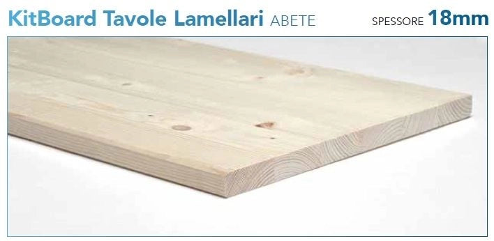 TAVOLA LAMELLARE ABETE LISTA UNICA MM.  18 CM. 200 X 50