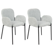 Set di 2 sedie da pranzo in tessuto verde menta imbottito con gambe nere Stile retrò Mobili per il soggiorno