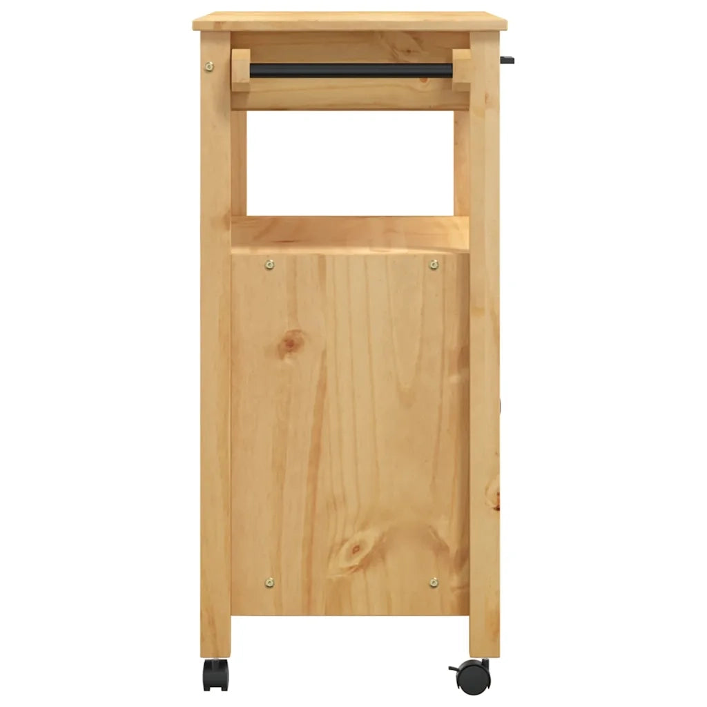 Carrello da Cucina MONZA 84x40x88,5 cm in Legno Massello di Pino 376106