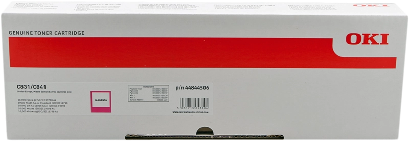 ORIGINAL OKI toner magenta 44844506 C831/841 ~10000 Seiten