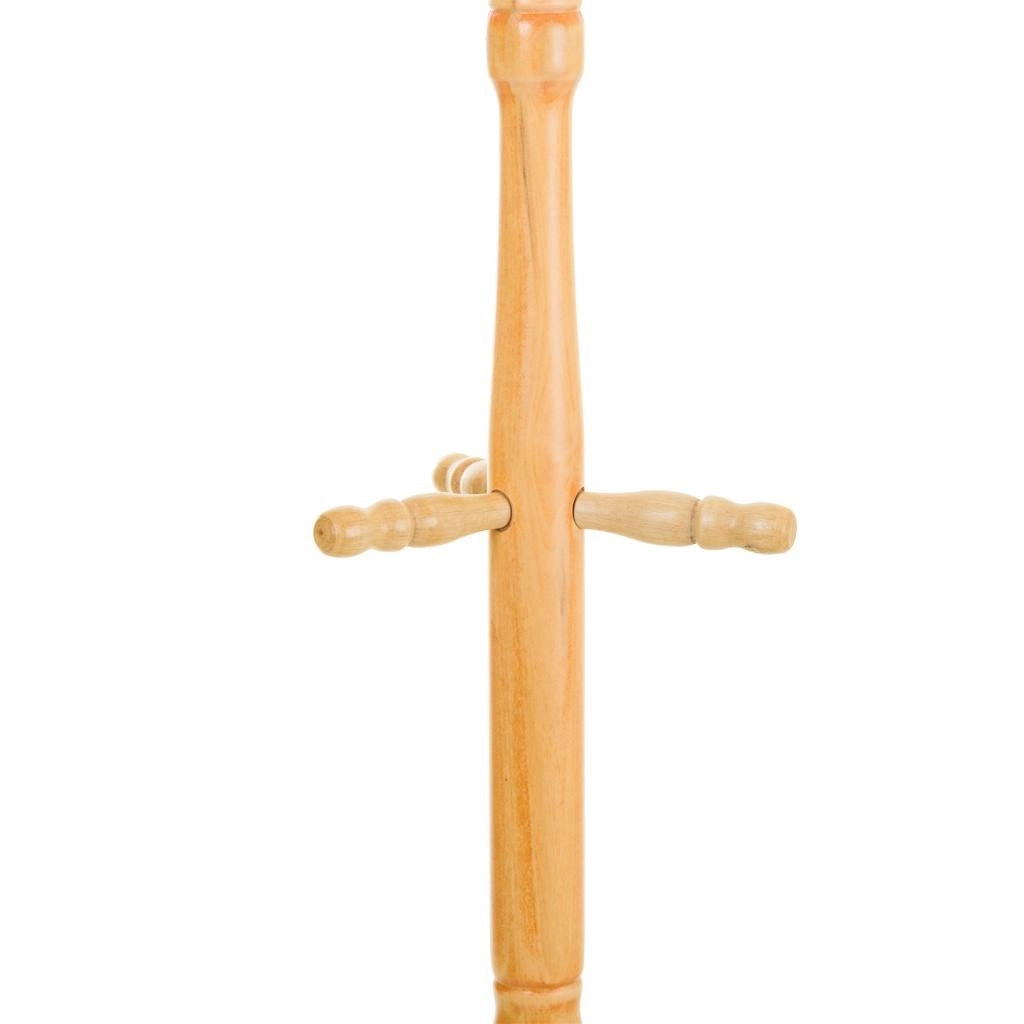 Appendiabiti da terra in legno color miele 44x44x184h