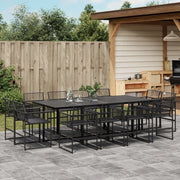 Set da Pranzo da Giardino 13pz Nero in Polyrattan 3295040