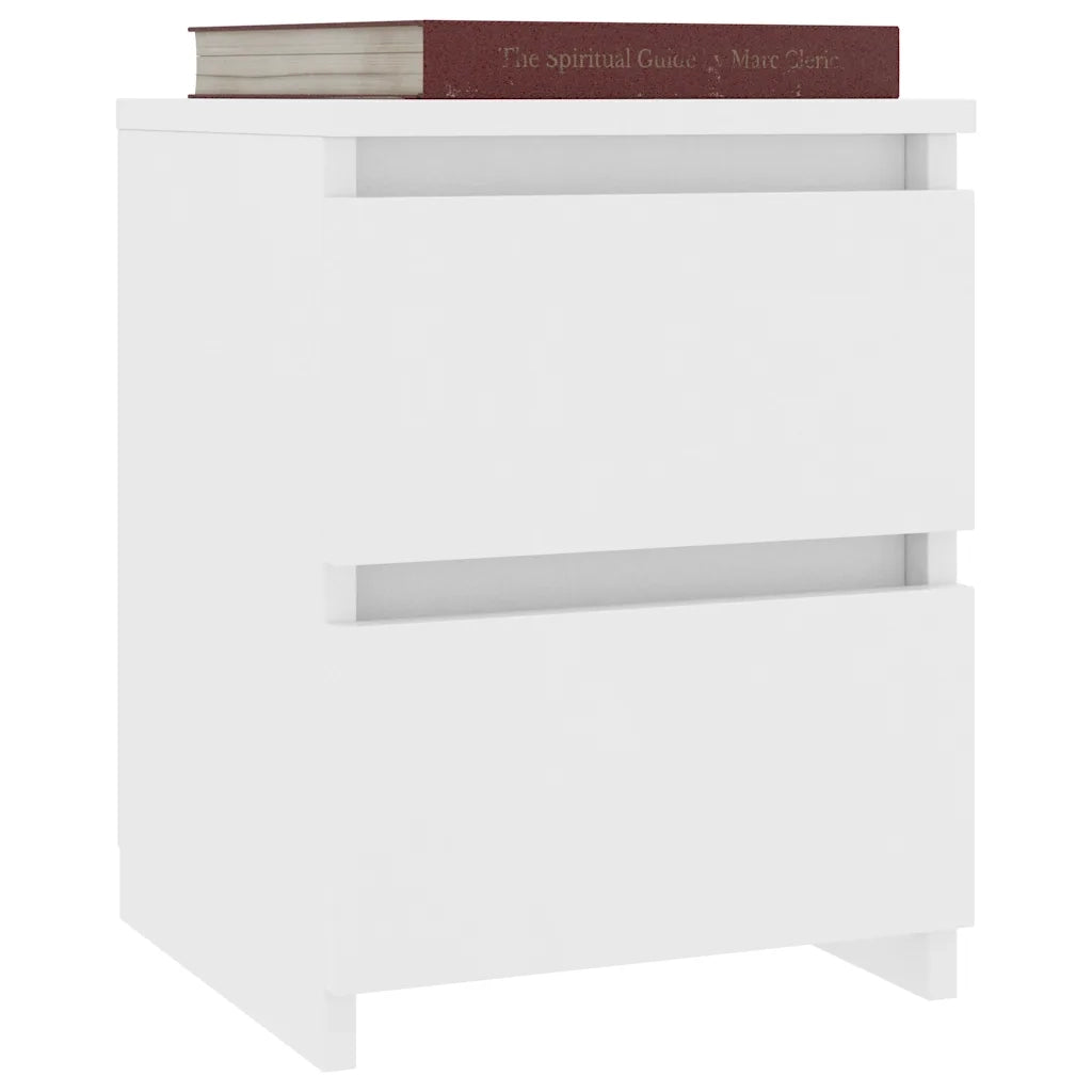 Comodini 2 pz Bianco 30x30x40 cm in Legno Ingegnerizzato 800514