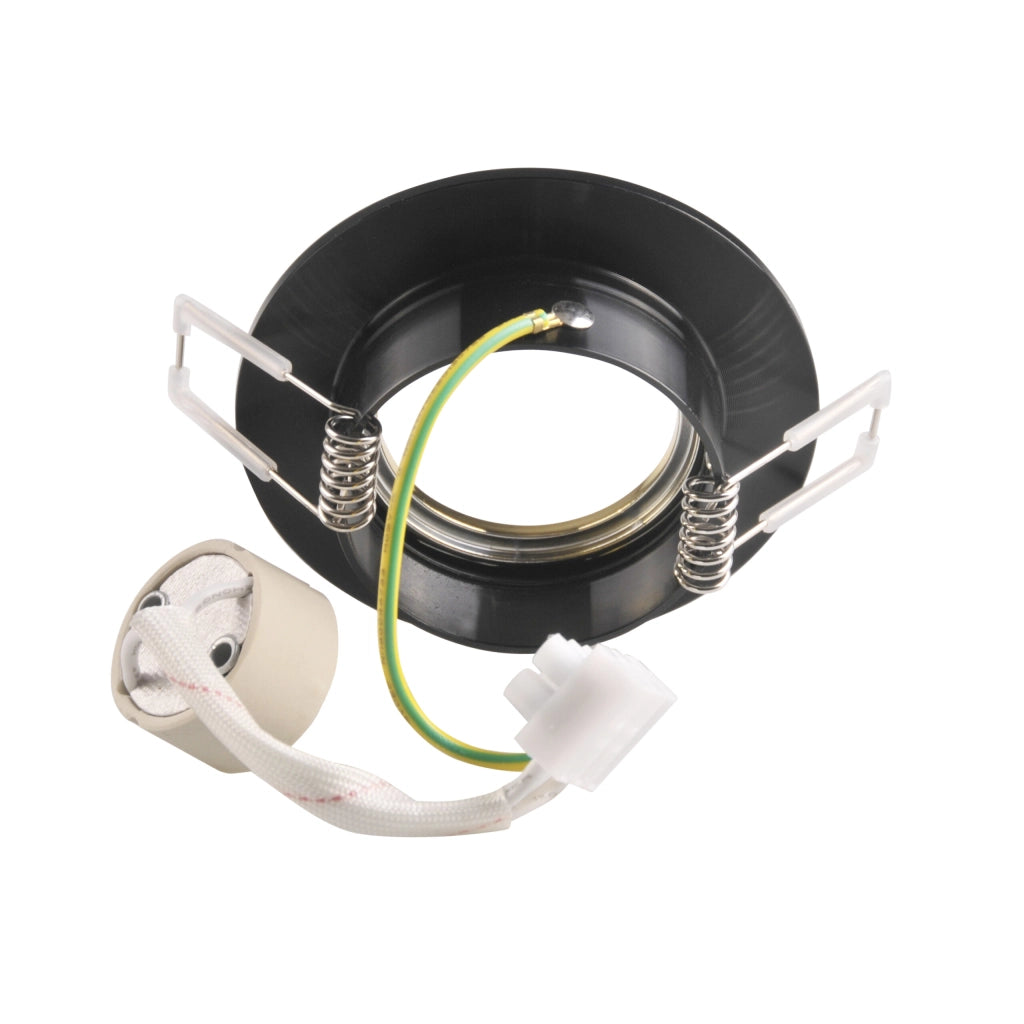 Faretto incasso tondo nero/oro GU10 Polux Febe 323323