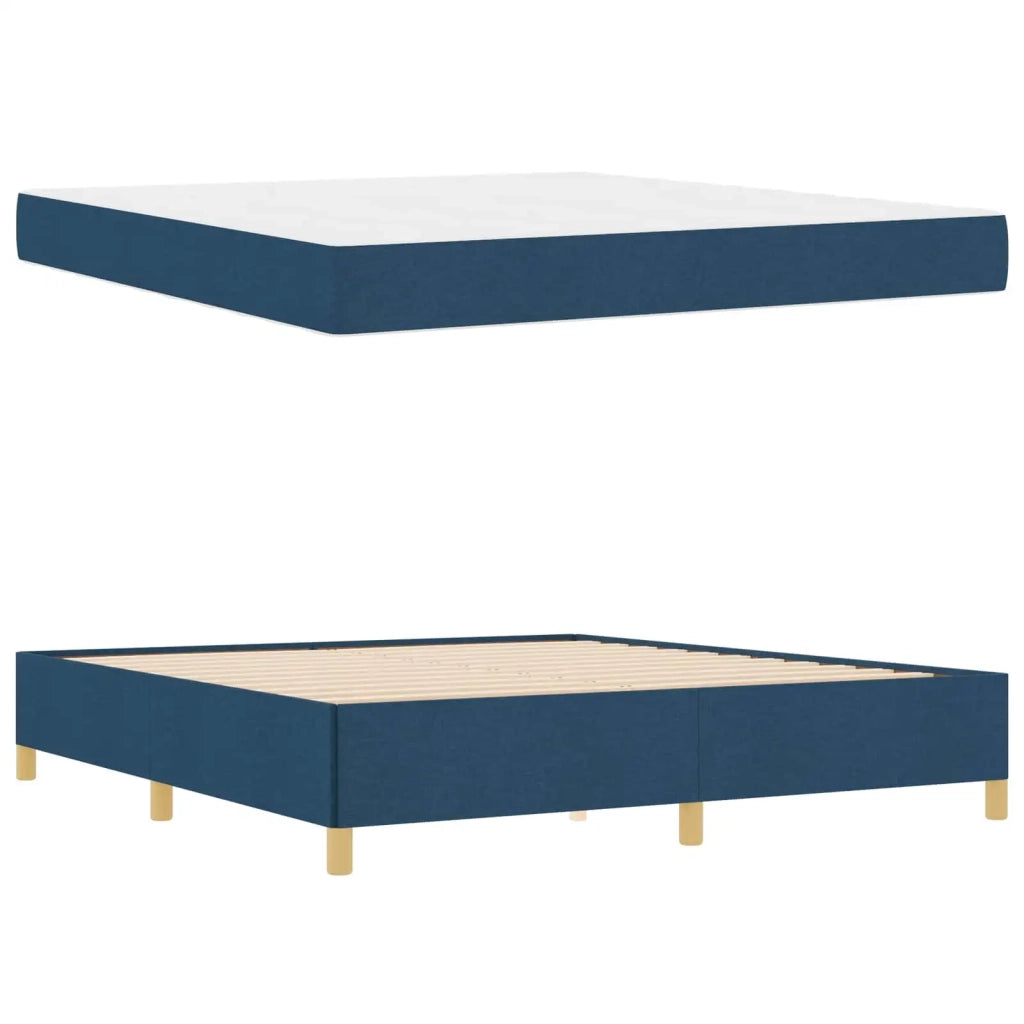 Struttura del letto con materasso Blu 180 x 200 cm Tessuto