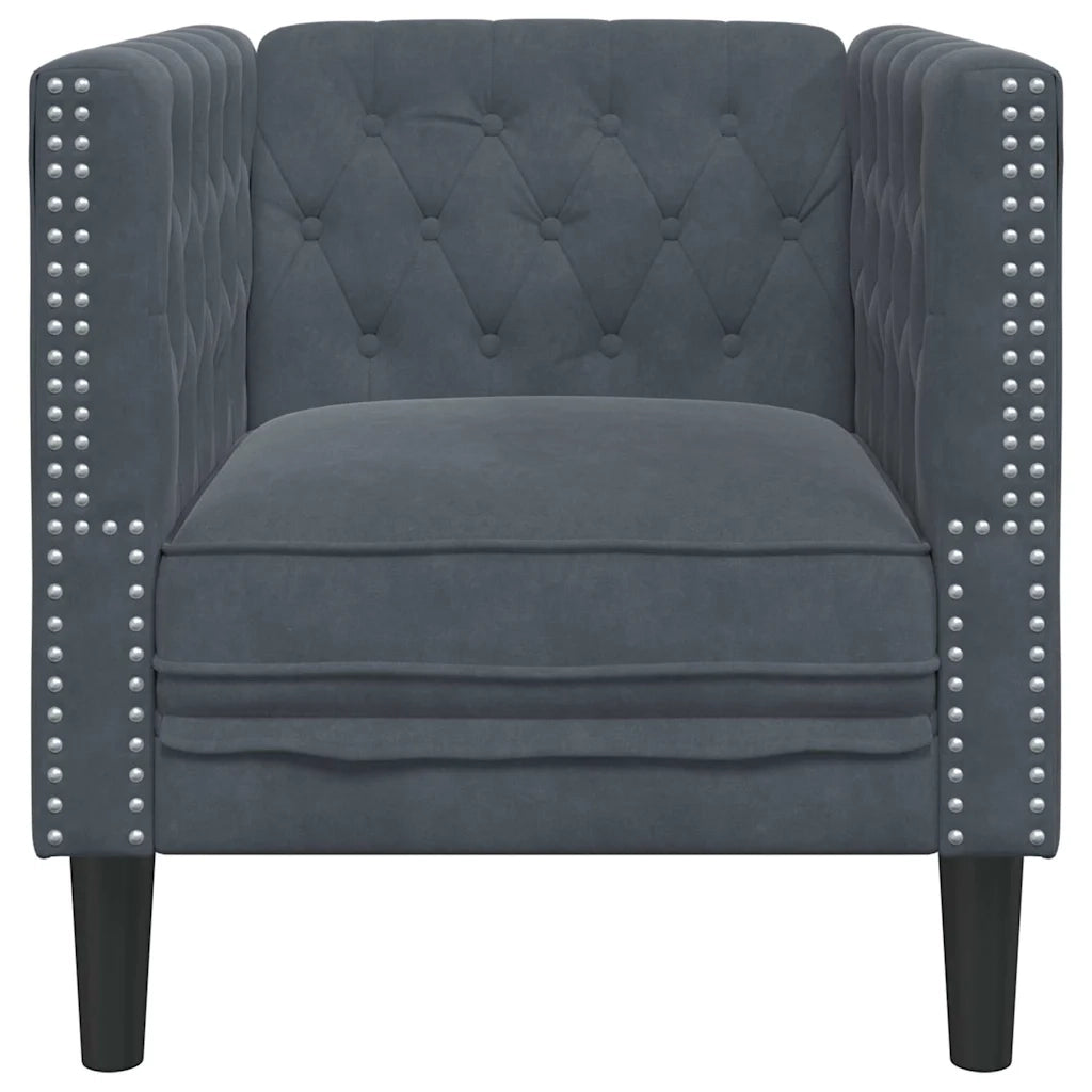 Divano Grigio scuro 74,5 x 71 x 70,5 cm Velluto 42013017
