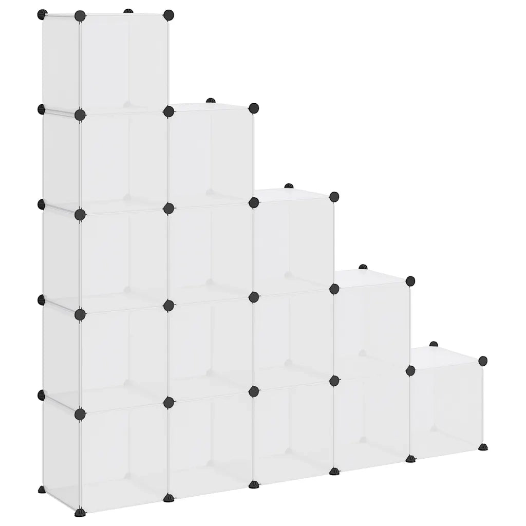 Organizzatore Portaoggetti con 15 Cubi Trasparenti in PP CFW1100638