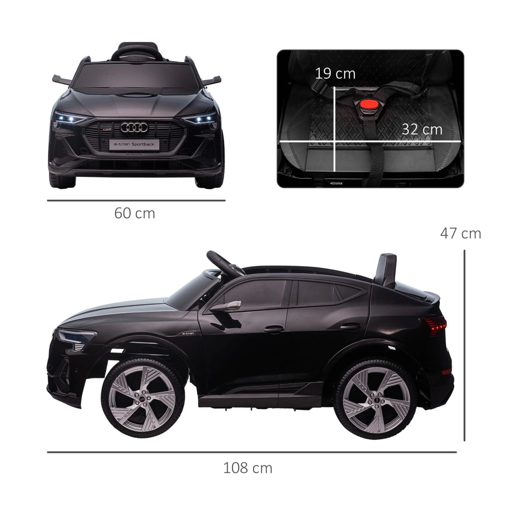 EasyComfort Macchina Elettrica per Bambini 3-5 Anni con Telecomando e cinture di sicurezza, Auto a 12V con Luci e Musica, 3-8km/h, Nero