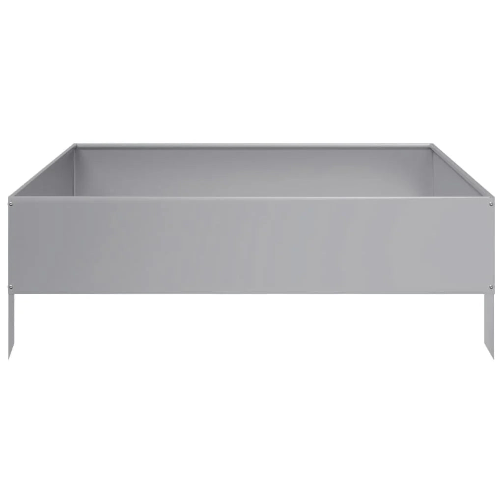 Fioriera rialzata per piante e fiori terrazza giardino 100 x 100 x 33,5 cm acciaio inox argento 02_0039285