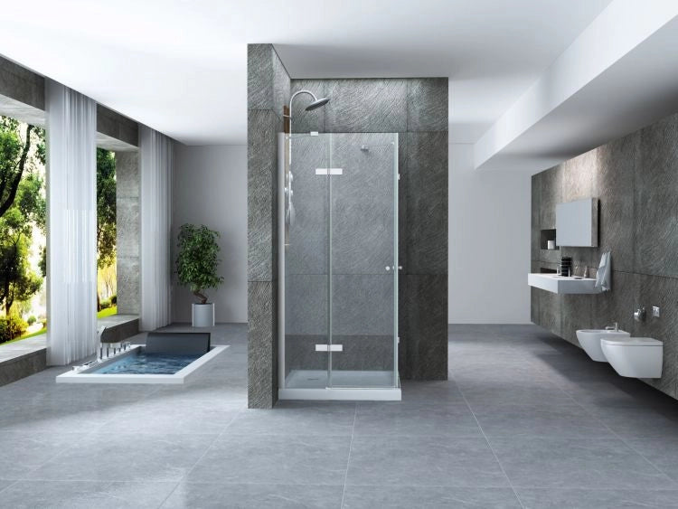Box doccia Cristallo 8 MM frameless due lati doppio battente esterno - Misura: 80 x 80 x h195