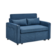 Divano letto 2 posti navy blue con sistema a scorrimento e ricarica USB