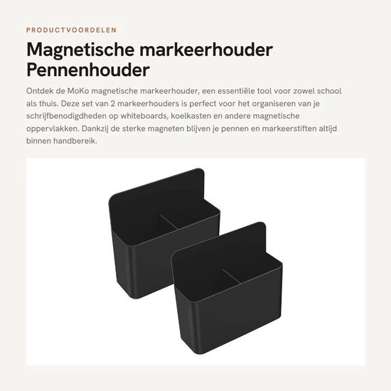 Accessori per ufficio - 2 pezzi - Onde magnetiche - Supporto per penne - Accessori per scrivania - Materiale ABS - Sostenibile - Raccoglitore per penne