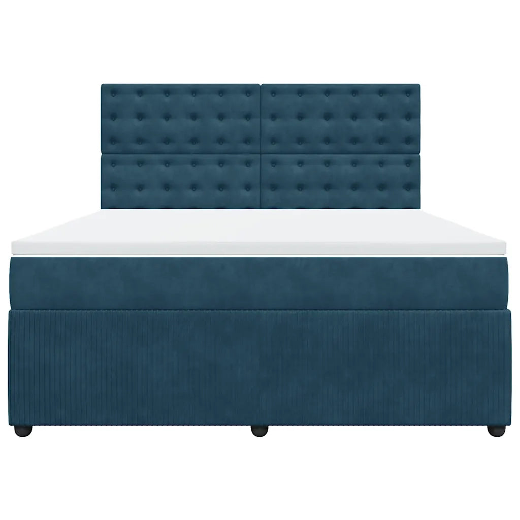 Giroletto a Molle con Materasso Blu 180x200 cm in Velluto 3294722