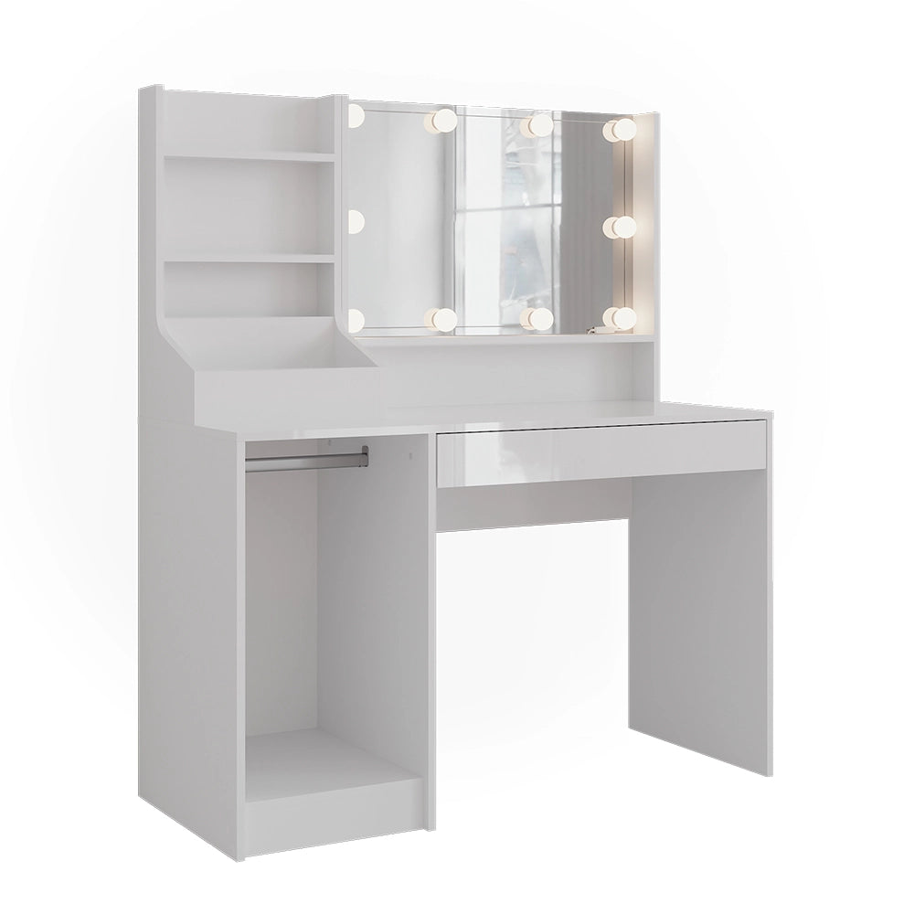 Vicco Tavolo da toeletta Bianco/bianco lucido 119.8 cm 4 parti