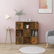 Libreria-Scaffale per Libri-Mobile di Stoccaggio Rovere Fumo 90x30x90 cm in Legno Multistrato