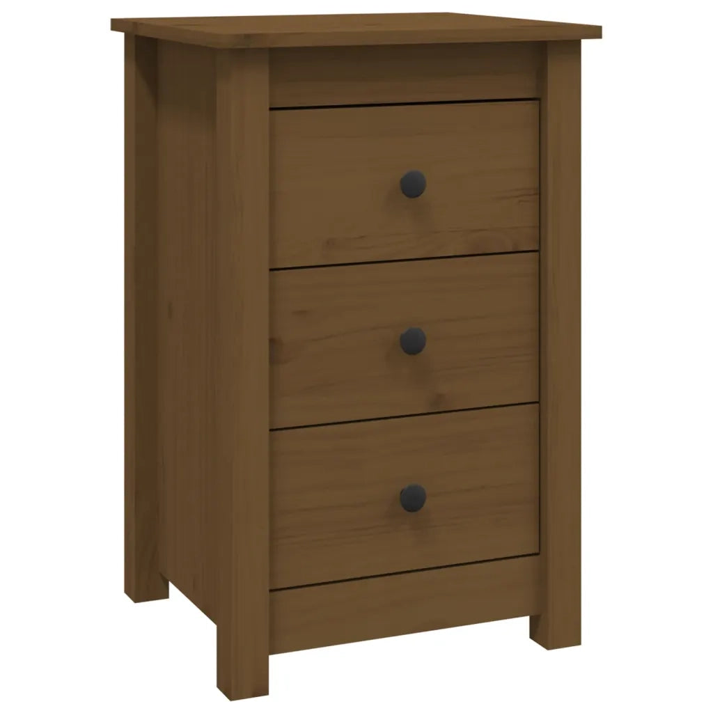 Comodini 2 pz-Set di 2 Tavolino da notte ambra 40x35x61,5 cm in Legno Massello di Pino 363759