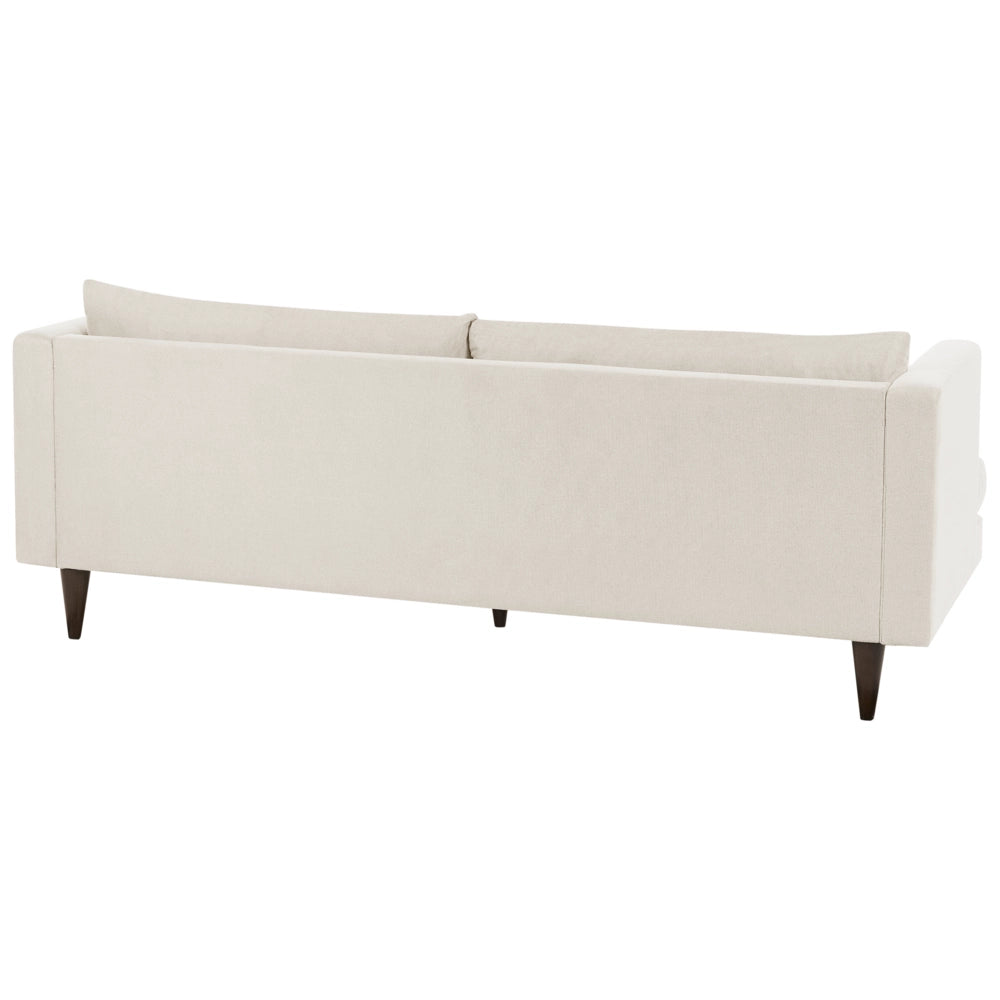 Divano a 3 posti in tessuto Beige chiaro Gambe in legno scuro Soggiorno in stile moderno