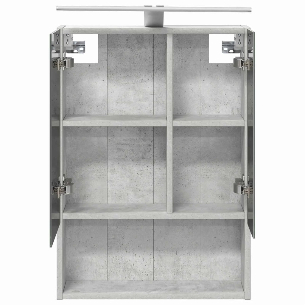 Mobiletto per specchio da bagno con lo scaffale Grigio cemento 889210
