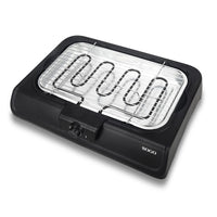 SOGO Barbecue Elettrico 2 in 1 – 2000W – Tavolo e Supporto, Griglia Antiaderente, Termostato Regolabile, Vassoio Raccogli Grasso, Facile da Pulire