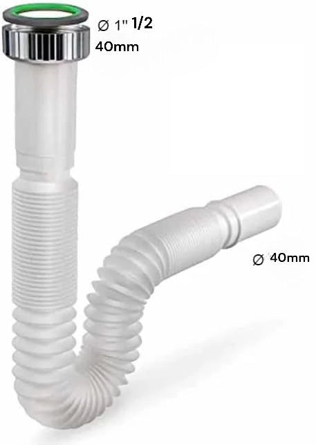 Tubo per lavandino da Cucina, 1''1/2 x 40 mm Tubo Flessibile di Scarico  59951