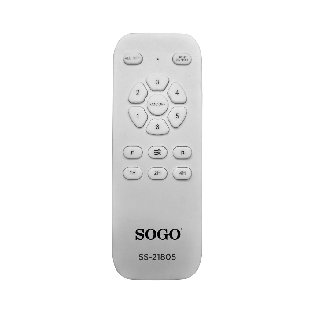 Ventilatore da soffitto 137 cm con luce LED 18W, motore DC 55W silenzioso, 6 velocità, telecomando e timer - SOGO