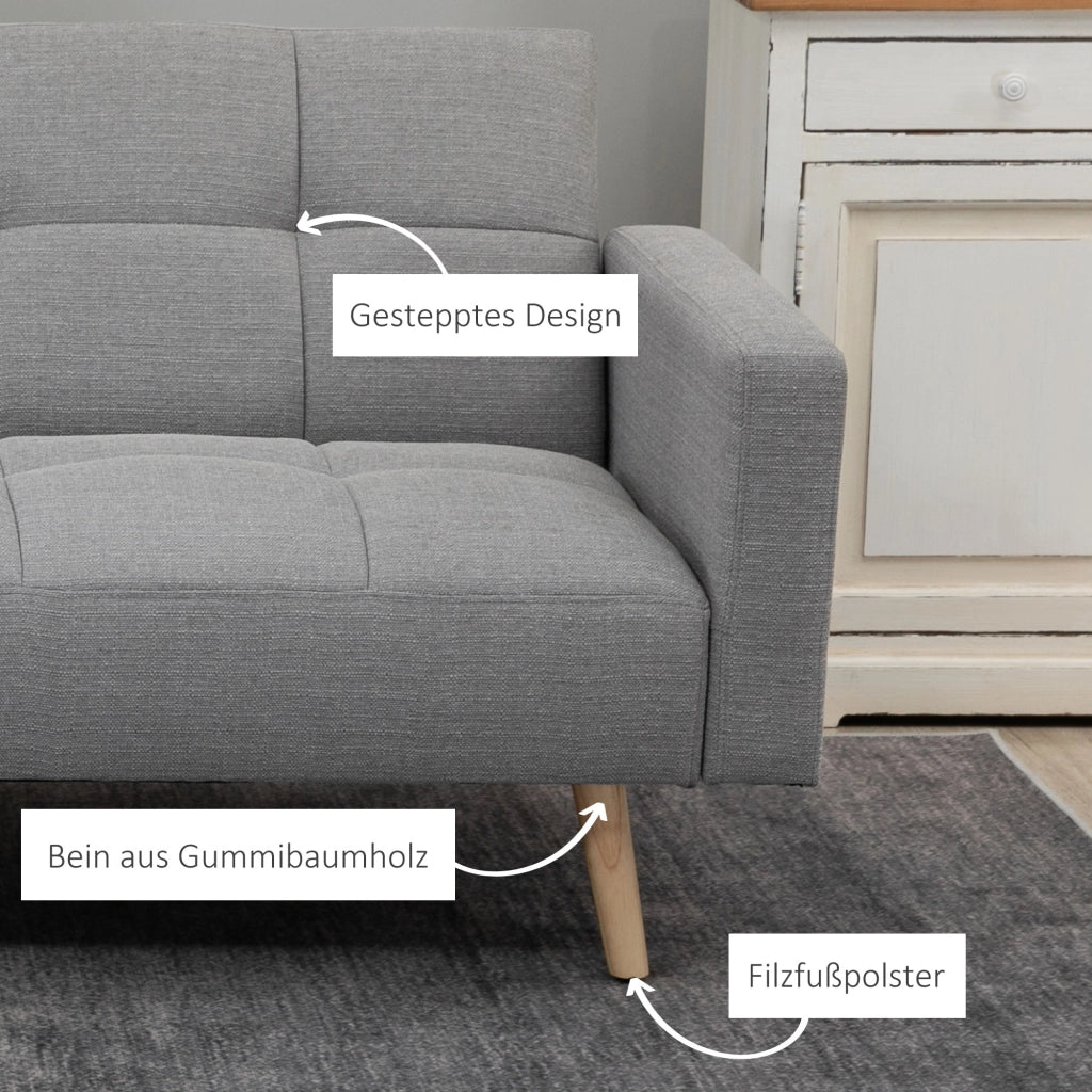 Divano letto 2 posti ¨C zephmum ¨C Grigio tessuto 205x88 cm