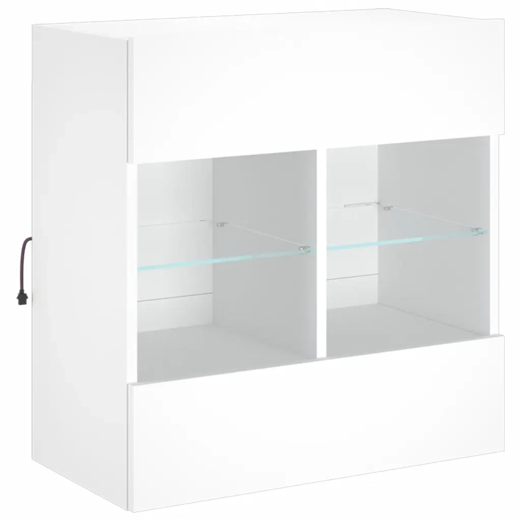 Mobile TV a Parete con Luci LED Bianco 58,5x30x60,5 cm 837092