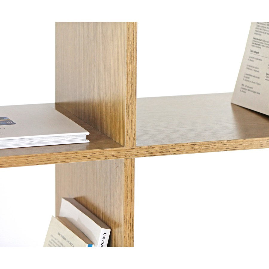 Libreria 8 Ripiani 77x147x30 cm in Legno MDF Effetto Rovere