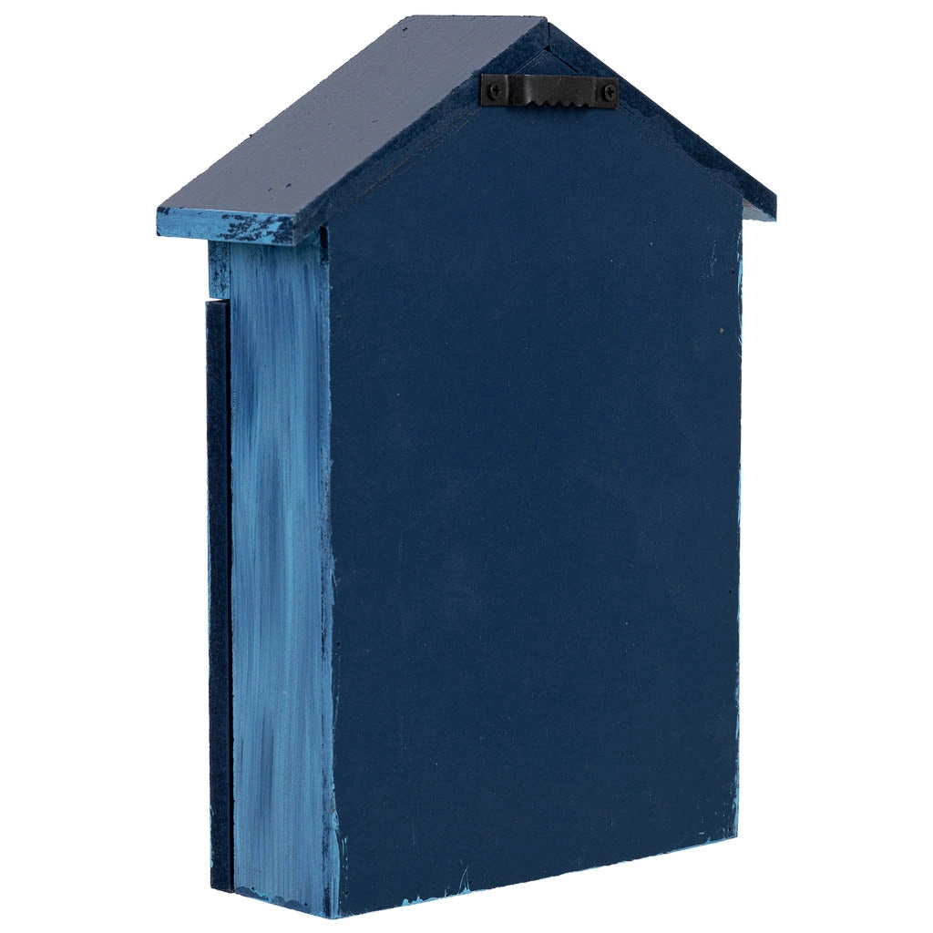 Cassetta portachiavi in ​​legno blu, 16x5,5x20h cm