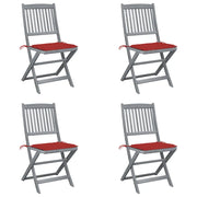 Sedie da Giardino Pieghevoli 4pz con Cuscini in Massello Acaciacod mxl 93715