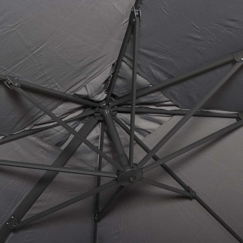 Ombrellone rettangolare decentrato in alluminio 3x3m, grigio